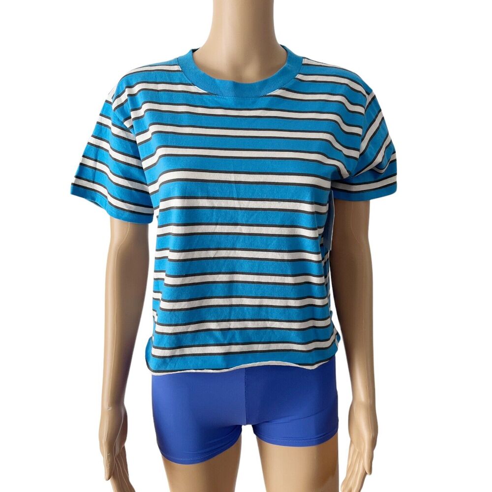 NWT Treasure & Bond Blue Striped Short Sleeve T-Shirt Size XL